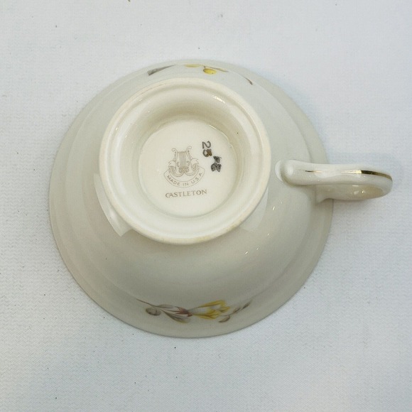 Castleton Mayfair 3 Cup Lot Yellow Roses Gold Trim Philip Costigan - Picture 3 of 6